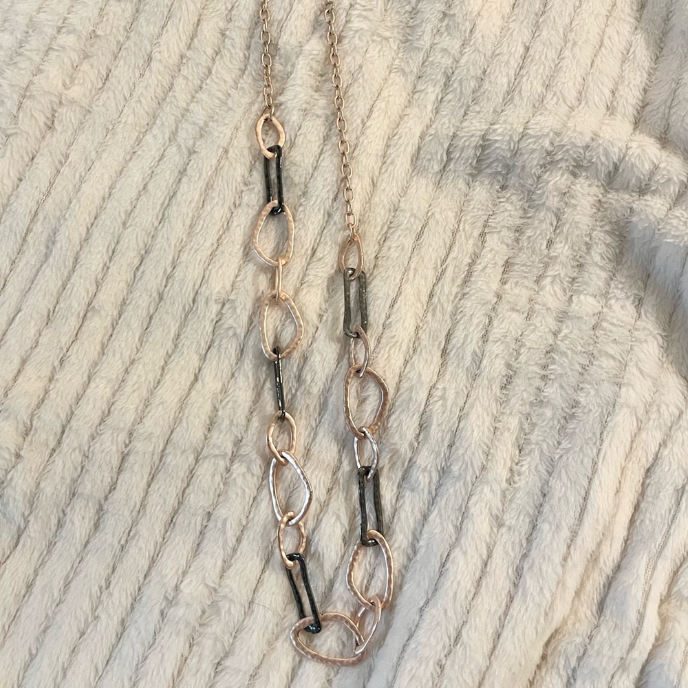 Rose Gold and Charcoal Necklace NWOT